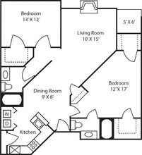 B2 2 Bedroom 2 Bath 1132sf 3111 floor plan